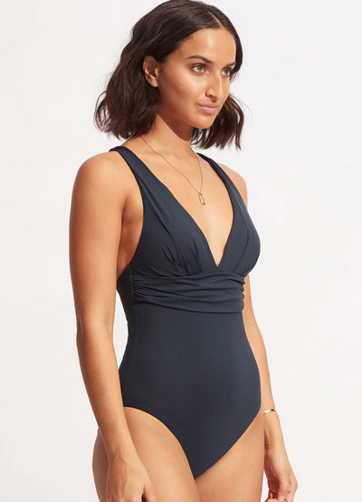 Seafolly Collective Cross Back One Piece In Navy