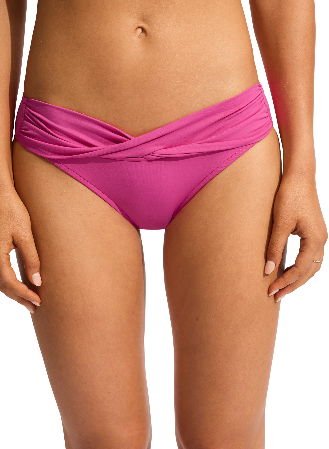 Seafolly Collective Twist Band Hipster In Hot PInk