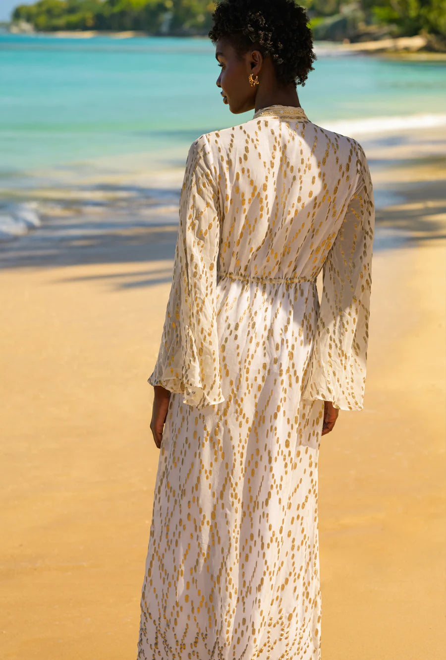Sophia Alexia Bora Bora Gold Kimono Dress