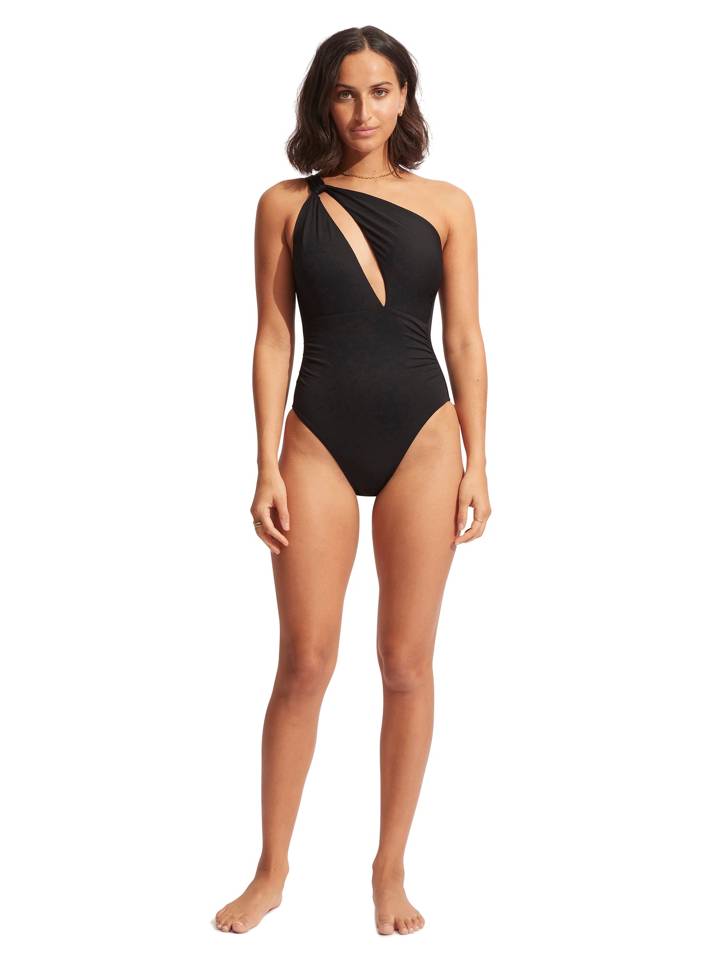 Seafolly Collective One Shoulder One Piece in Black