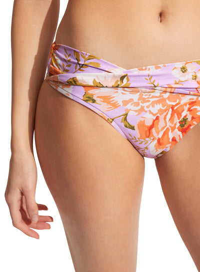 Seafolly Paradise Garden Twist Band Mini Hipster In Lilac FINAL SALE