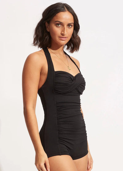 Seafolly Collective Boyleg Black One Piece - Beach 2 Bar London