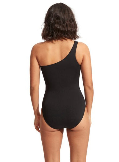 Seafolly Collective Tie Waist One Piece In Black - Beach 2 Bar London