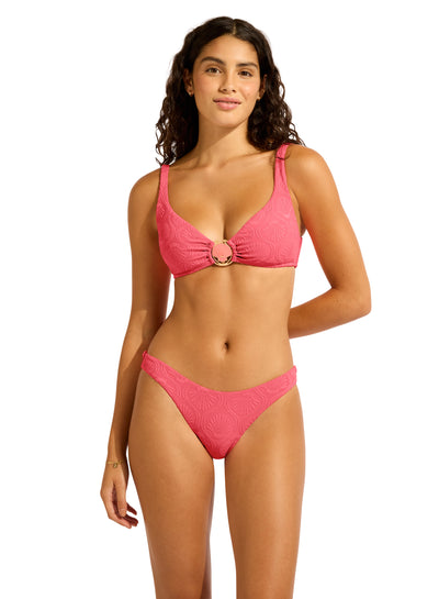 Seafolly Luna Shell Ring Front Tank In Coral