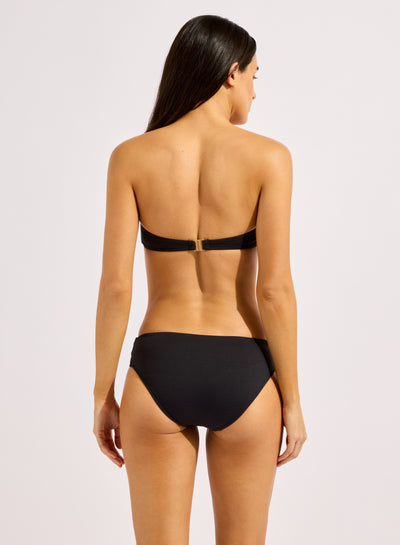 Seafolly Bandwave Trim Front Bandeau In Black