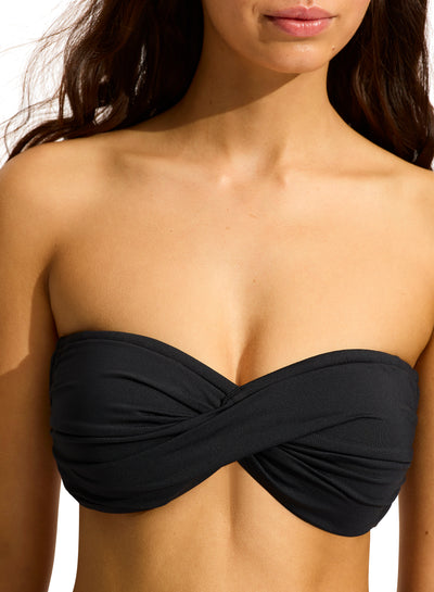 Seafolly Collective Twist Bandeau In Black