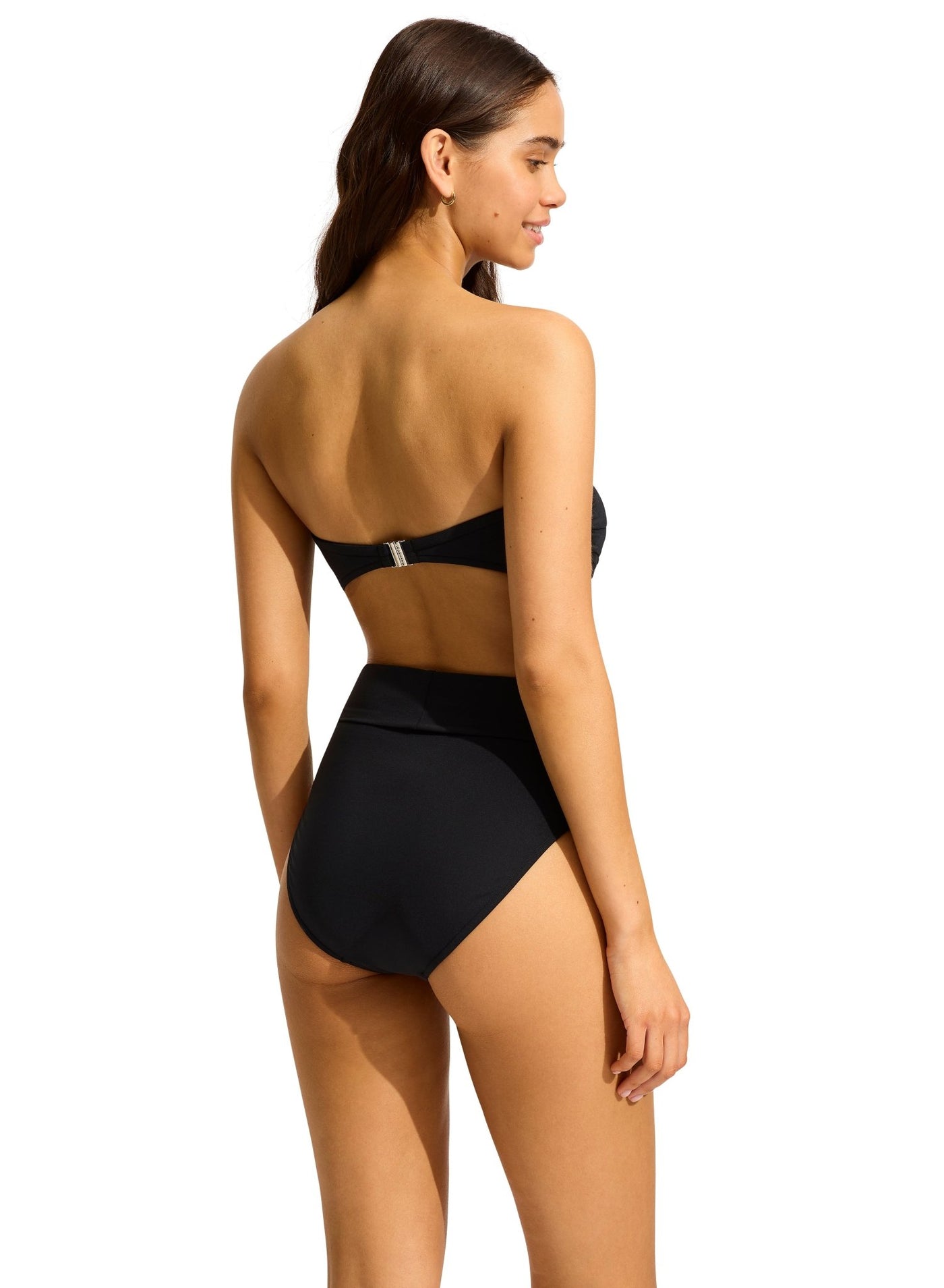 Seafolly Collective Twist Bandeau In Black - Beach 2 Bar London