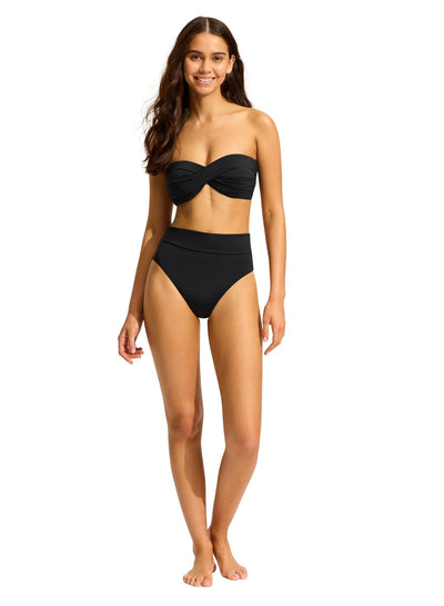 Seafolly Collective Twist Bandeau In Black - Beach 2 Bar London