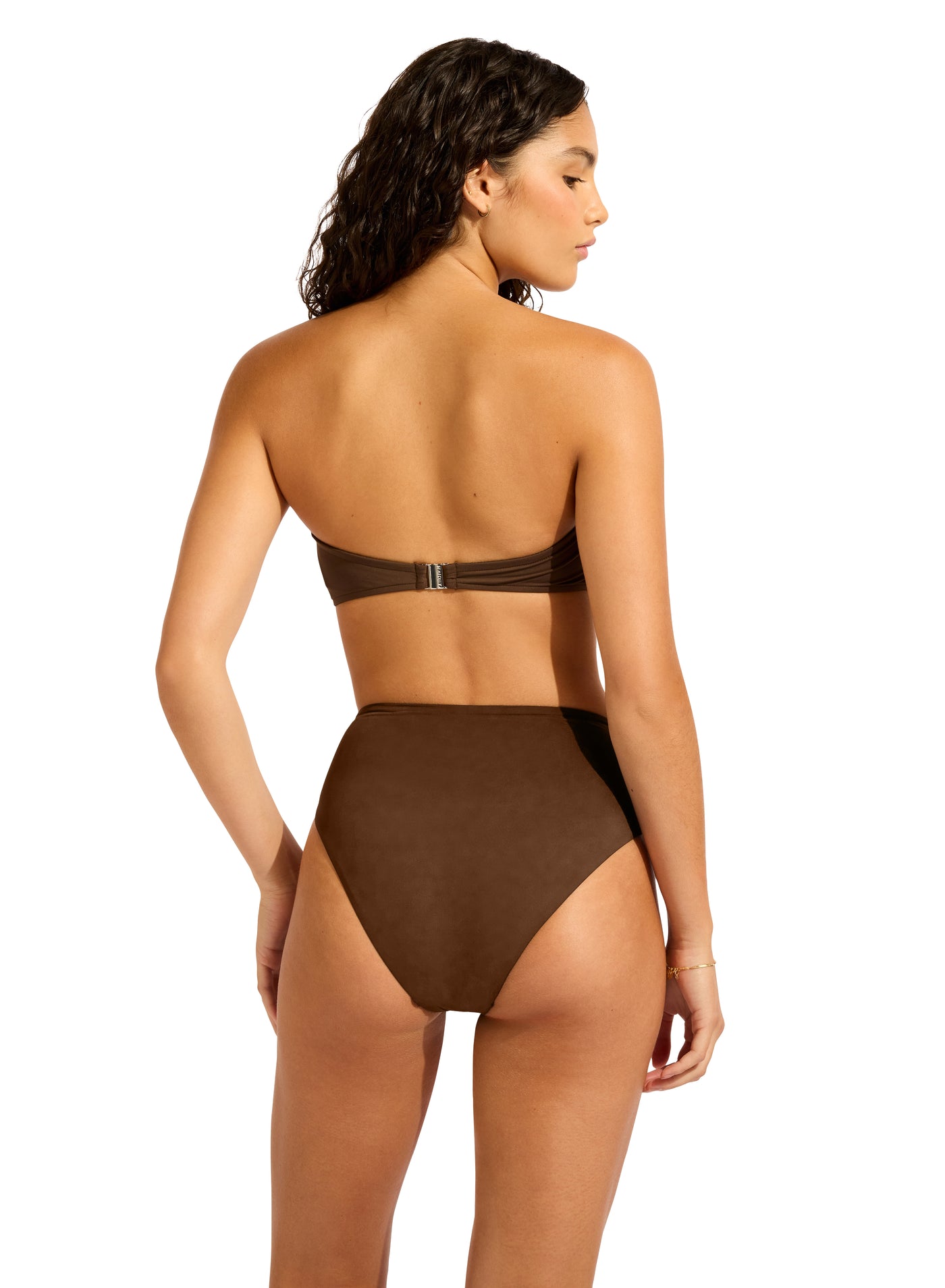 Seafolly collective High Waist Wrap Front Pant In Chocolate