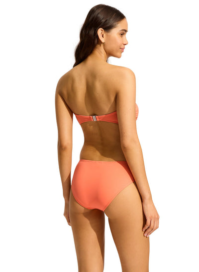 Seafolly Collective Twist Bandeau In Melon - Beach 2 Bar London