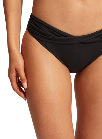 Seafolly Collective Twist Band Hipster Pant In Black - Beach 2 Bar London