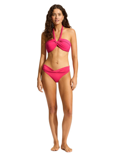 Seafolly Collective Halter Bandeau In Raspberry - Beach 2 Bar London