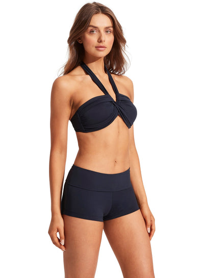 Seafolly Collective Halter Bandeau In Navy - Beach 2 Bar London