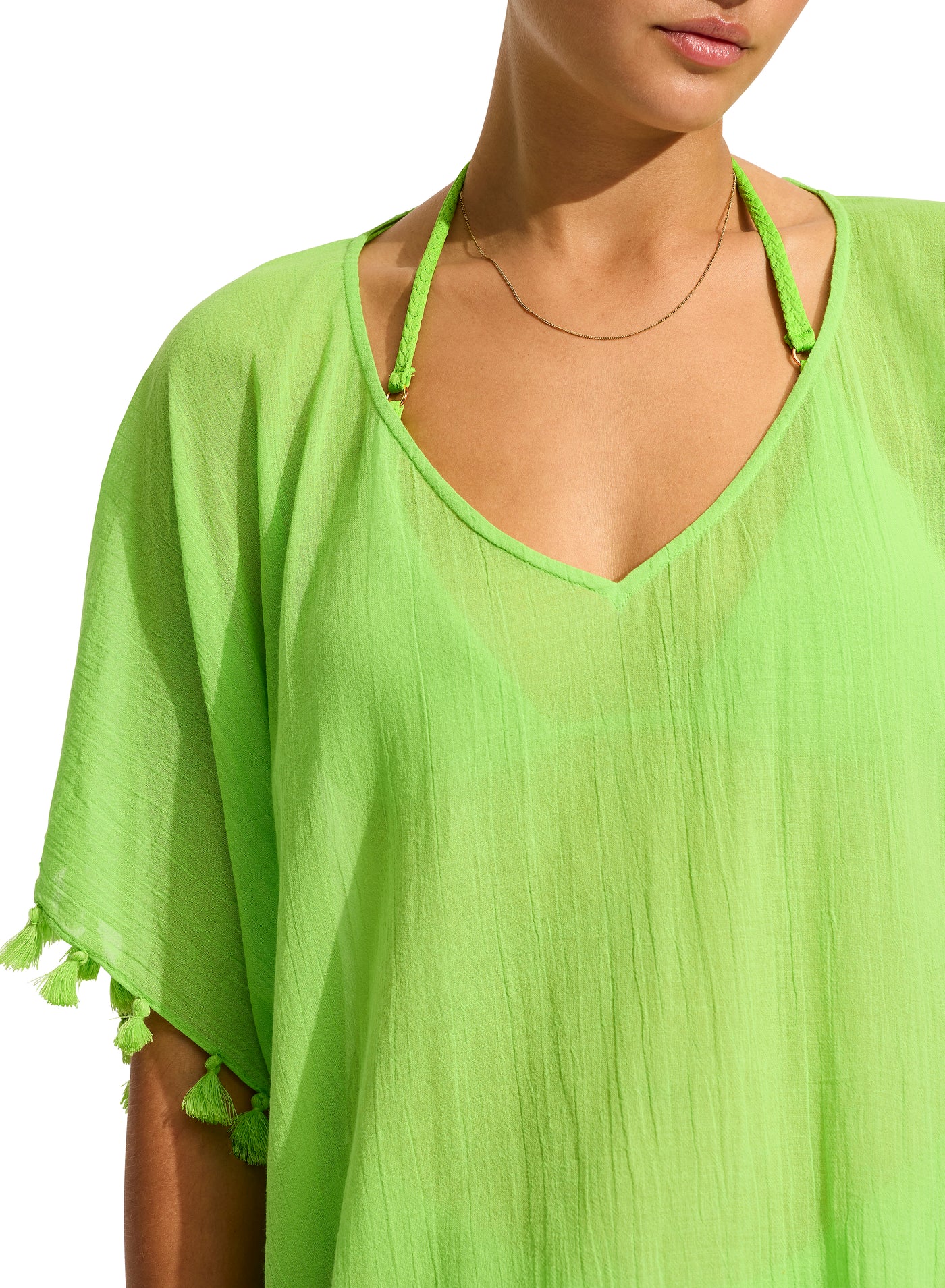 Seafolly Amnesia Kaftan In Jasmine Green