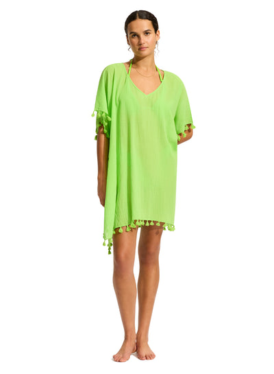 Seafolly Amnesia Kaftan In Jasmine Green