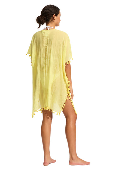 Seafolly Amnesia Kaftan In Limelight - Beach 2 Bar London