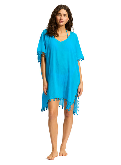 Seafolly Amnesia Kaftan In Turquoise