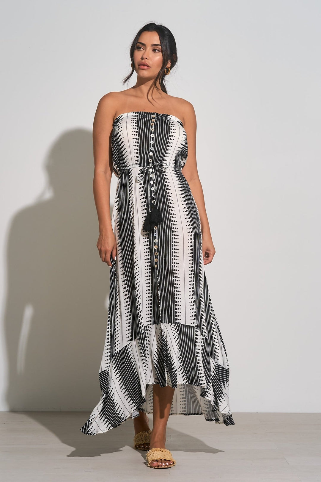 Elan stripe convertible strapless maxi dress hotsell