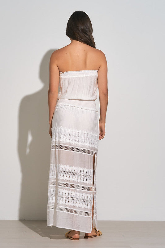 Elan White Long Lace Dress