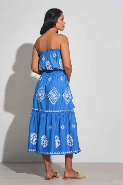 Elan Strapless Embroidered Dress