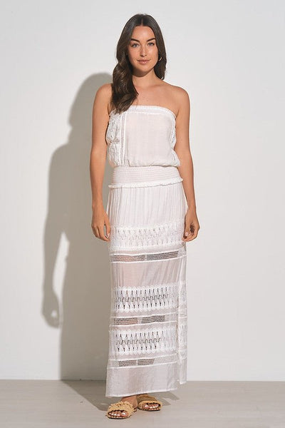 Elan White Long Lace Dress - Beach 2 Bar London