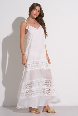 Elan Maxi Crochet Dress In White