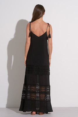 Elan Maxi Crochet Dress In Black