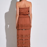 Elan Maxi Strapless Dress In Clay