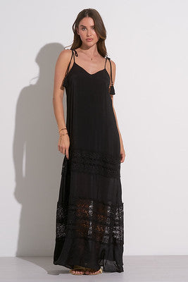 Elan Maxi Crochet Dress In Black