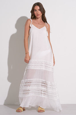 Elan Maxi Crochet Dress In White