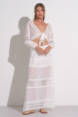 Elan White Maxi Crochet Skirt