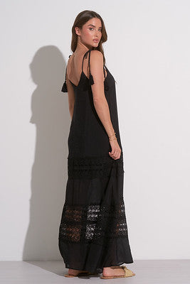 Elan Maxi Crochet Dress In Black