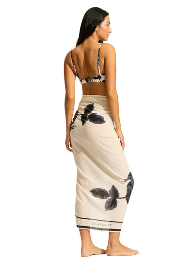 Seafolly Rococo Sarong In Black/Ecru