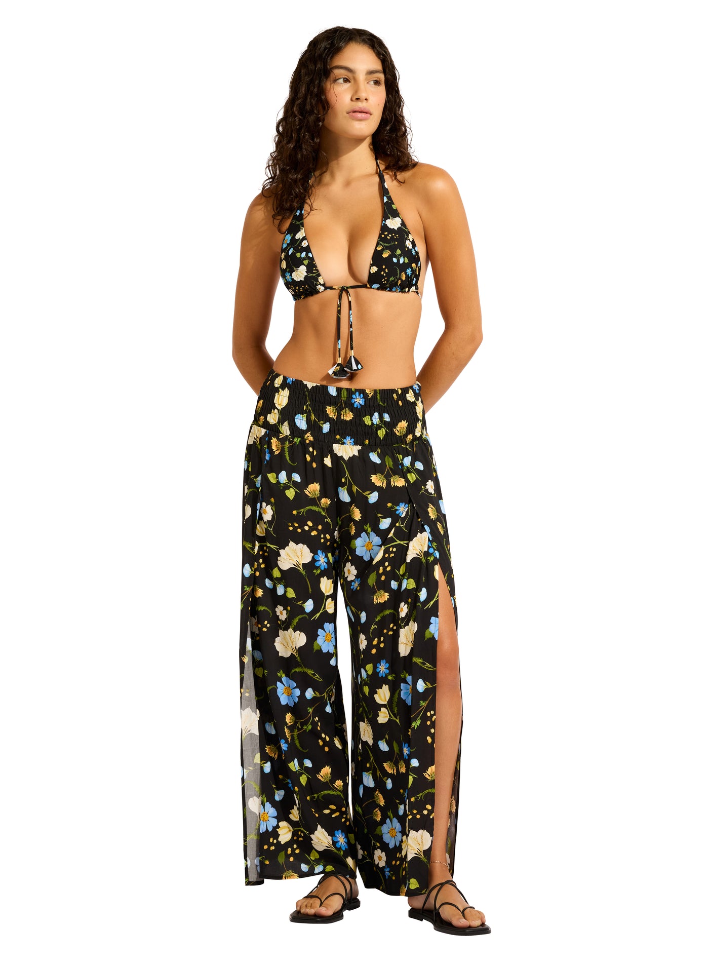 Seafolly  Modern Romance Shirred Waist Wrap Trouser