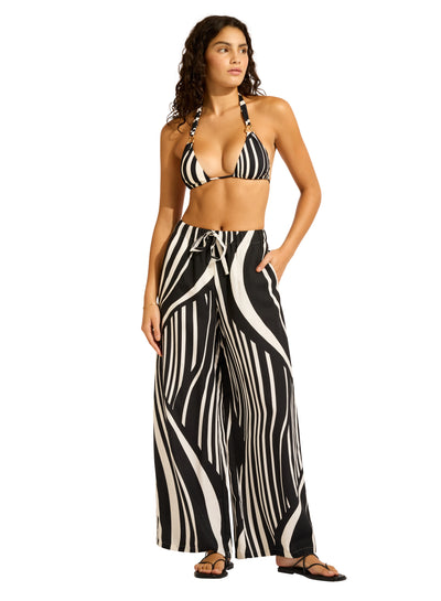 Seafolly coastline Drawcord Wide Leg Trouser