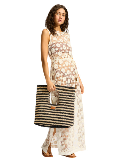 Seafolly Raffia Stripe Basket Bag