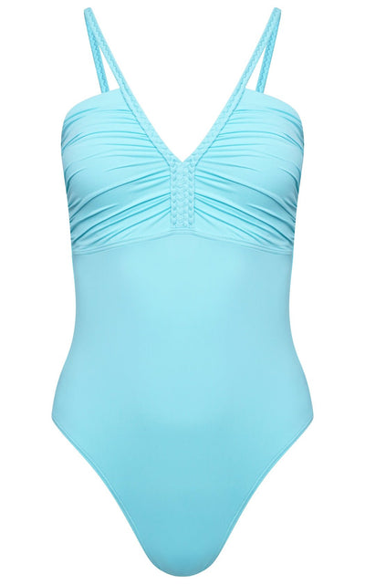 Naia Beach Monaco Bandeau Swimsuit In Azure Blue - Beach 2 Bar London