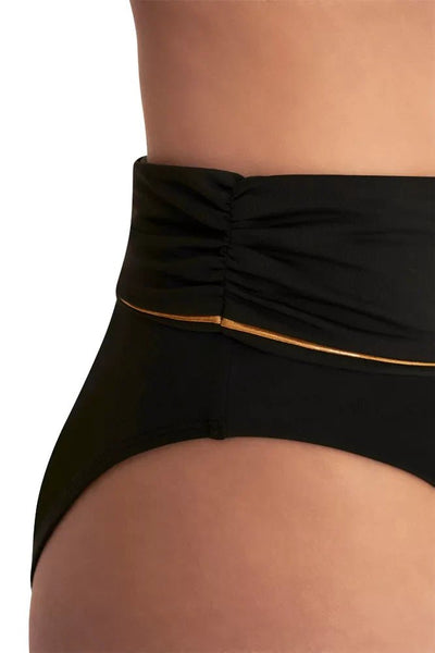 Naia Beach Capri Foldable Bikini Brief In Black/Gold - Beach 2 Bar London