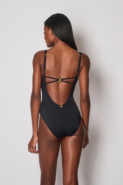 Naia Black Raquel Strap Detail Swimsuit