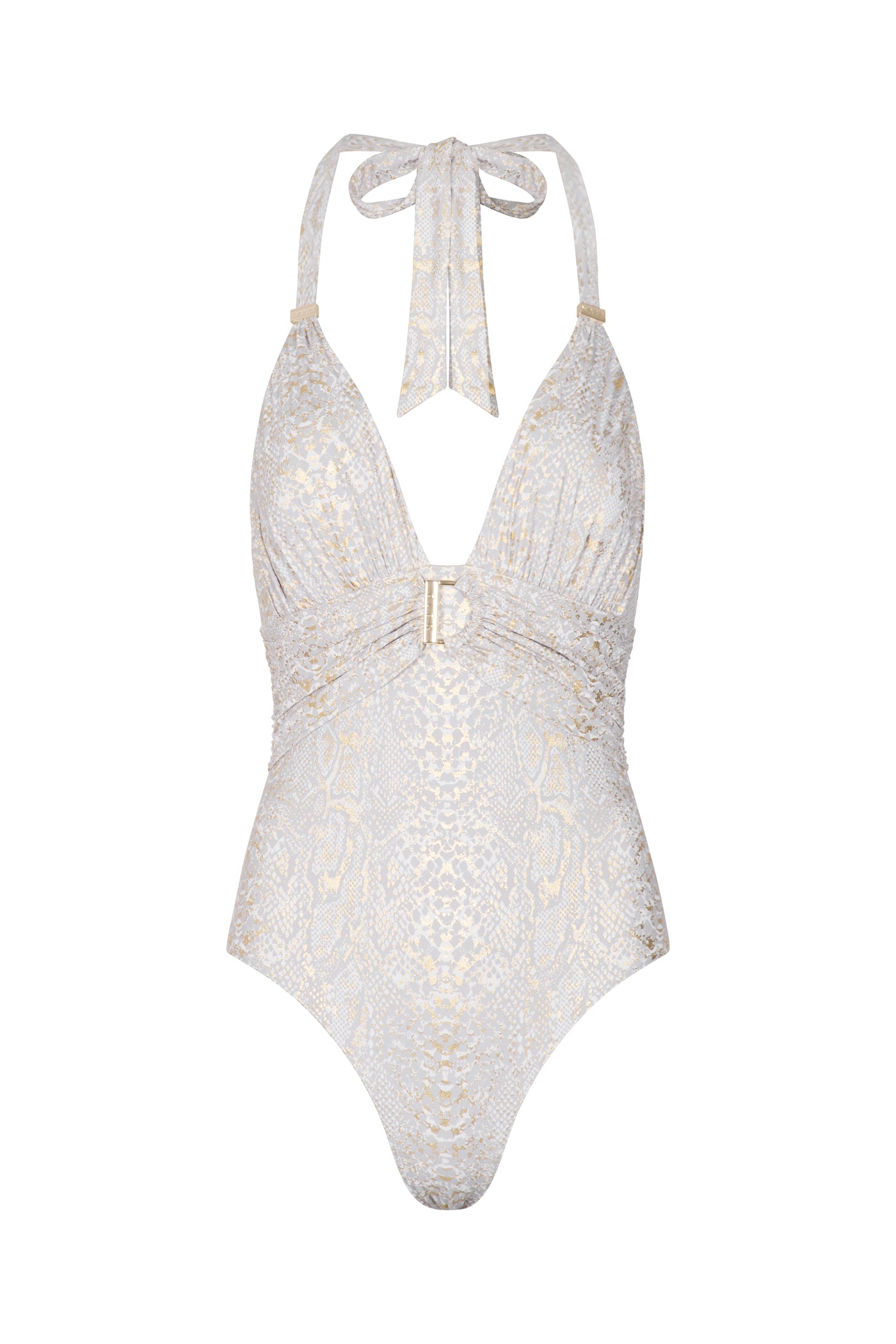 Naia Beach Goldie Swimsuit In Silver Snake