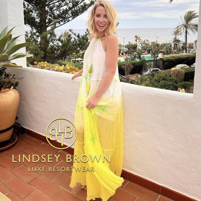 Lindsey Brown Santorini Dress In Yellow/Lime
