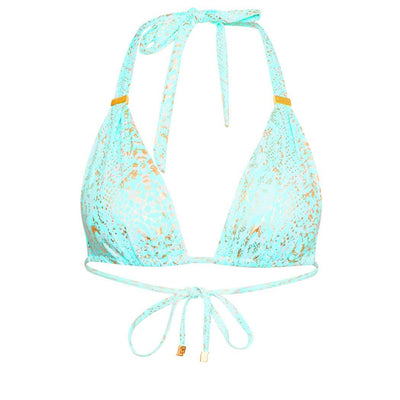 Naia Maia Snake Print Bikini Top In Turquoise - Beach 2 Bar London