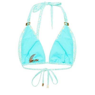 Naia Maia Snake Print Bikini Top In Turquoise - Beach 2 Bar London