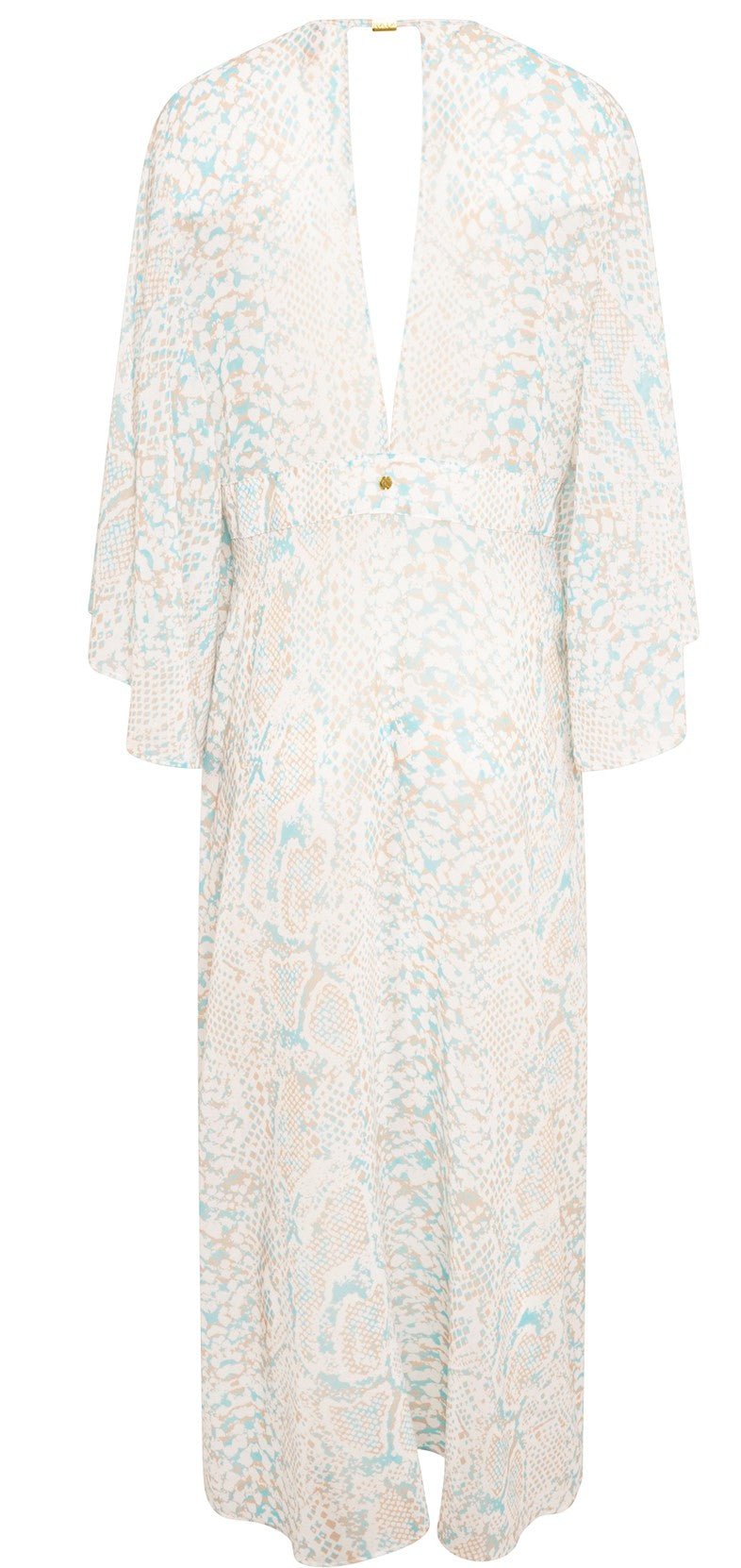 Naia Freya Open Front Maxi Kaftan In Snake Print - Beach 2 Bar London