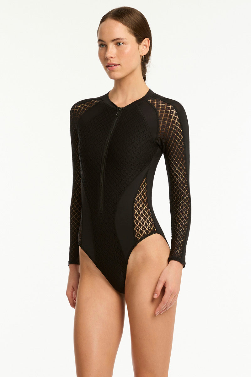 India Hicks X Sea Level Lattice Surf Suit