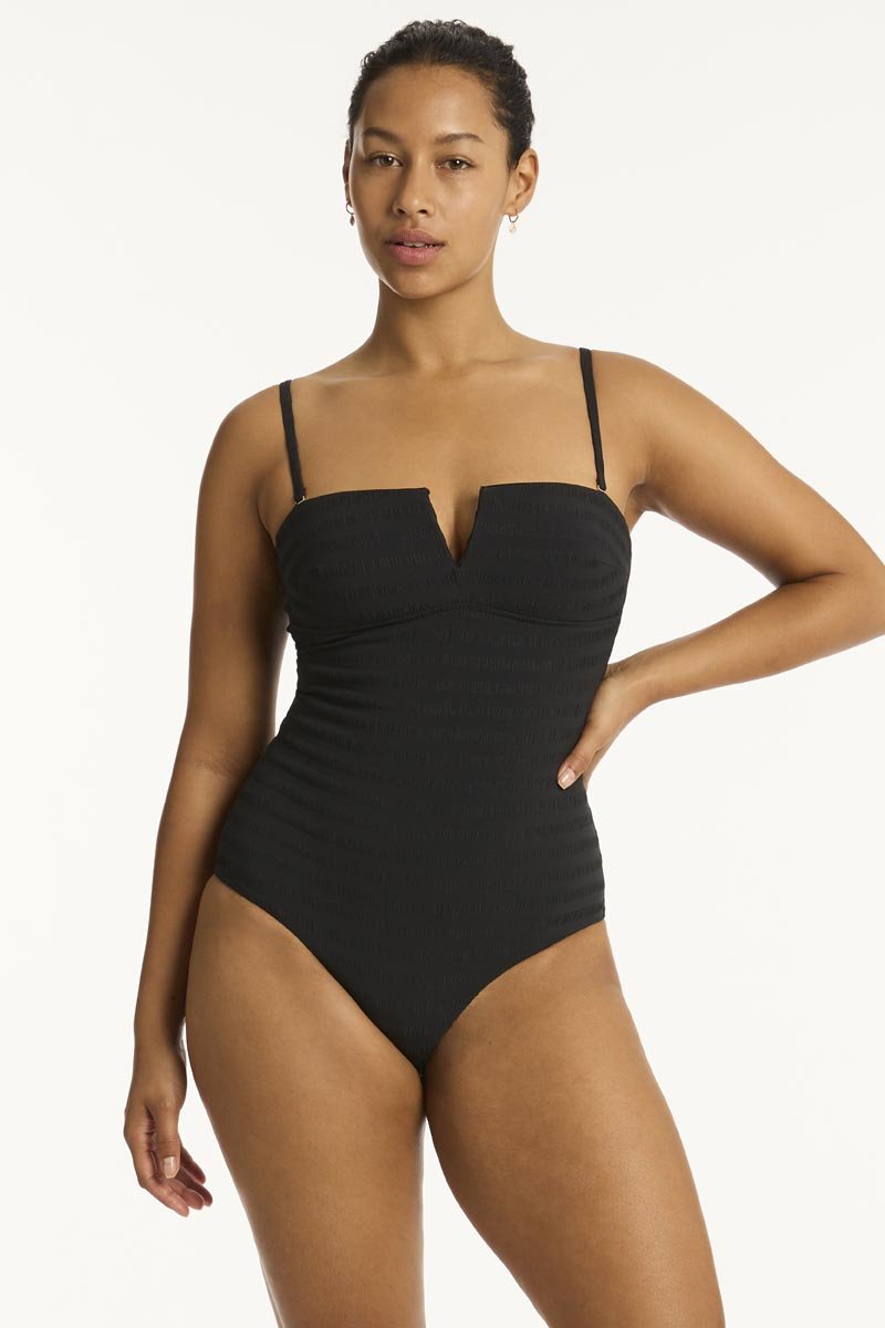 Sea Level Palisades V Bandeau One Piece - Beach 2 Bar London