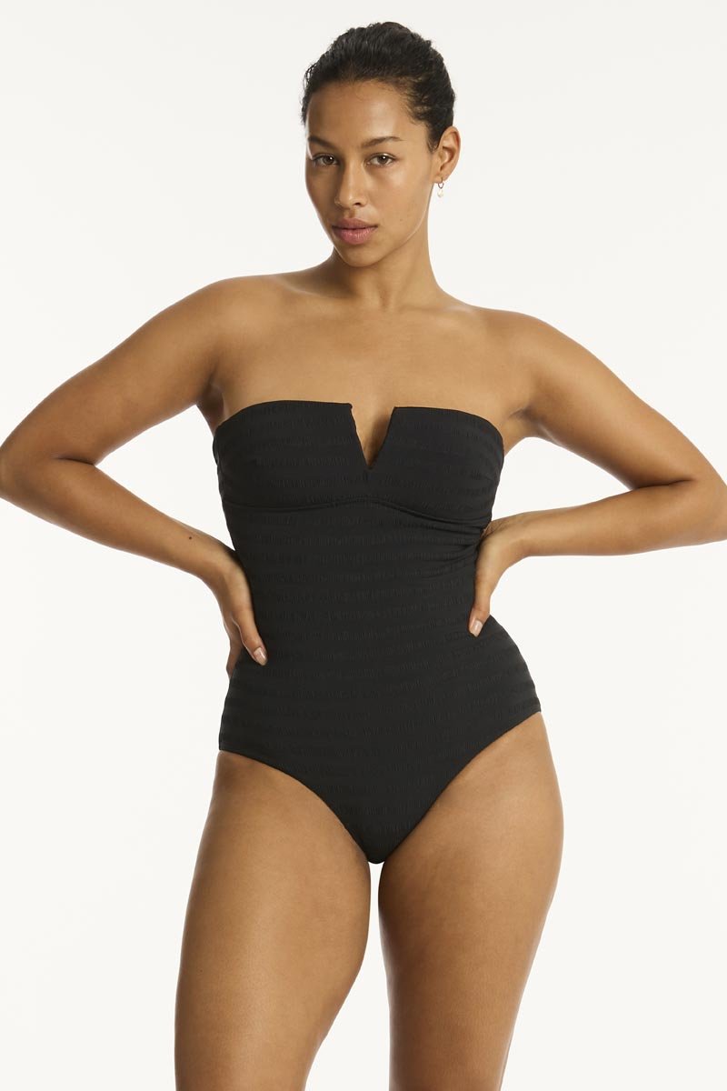 Sea Level Palisades V Bandeau One Piece - Beach 2 Bar London