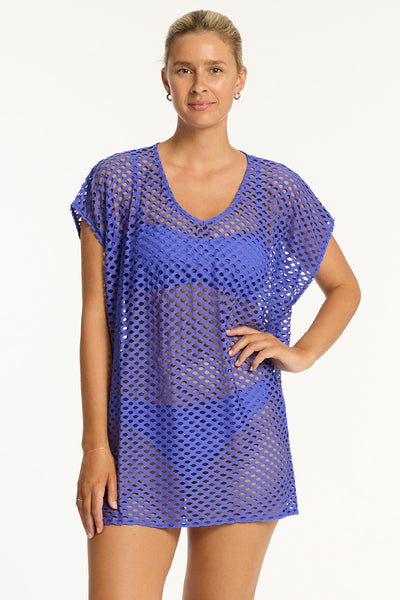 Sea Level Castaway Kaftan In Iris