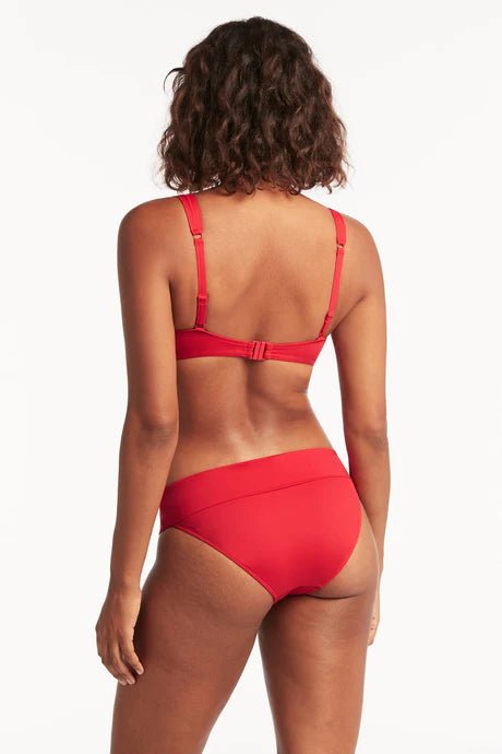 Sea Level Roll Band Pant In Red - Beach 2 Bar London