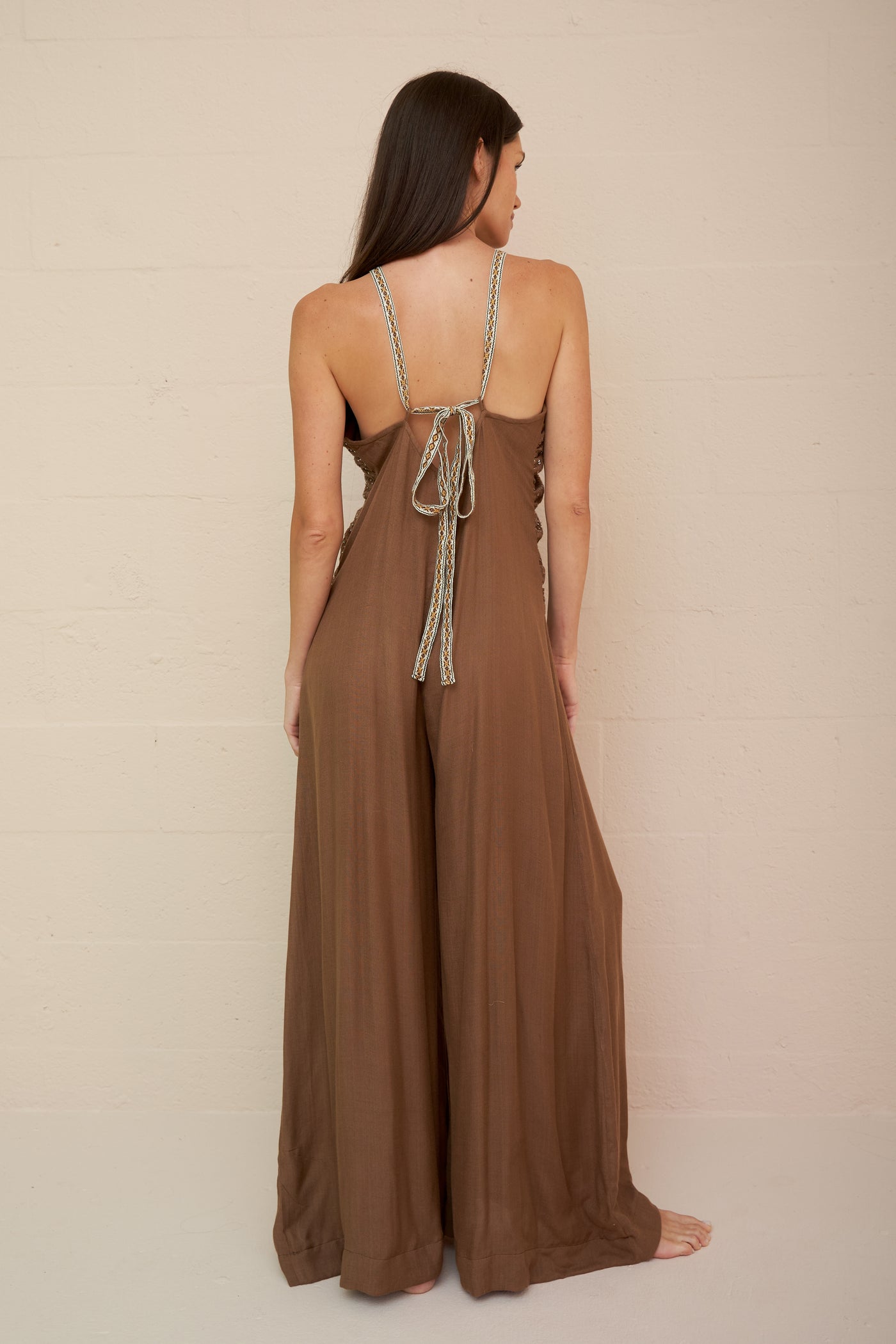 Pitusa Goddess Jumpsuit In Chocolate